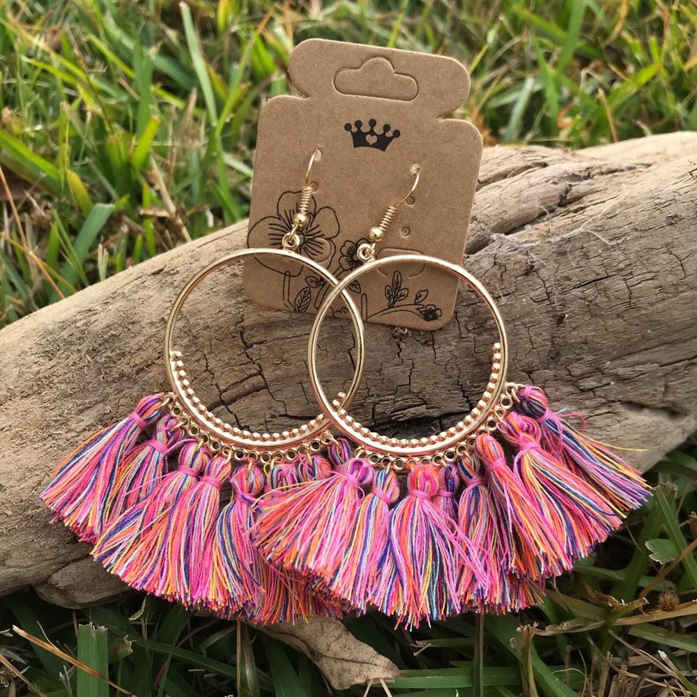 New multicolor tassel earrings
